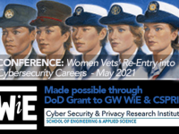 Flyer for Women Vets' Re-entry into cybersecurity careers may 25,2021