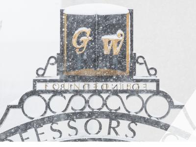 GW Professor's gate in the snow